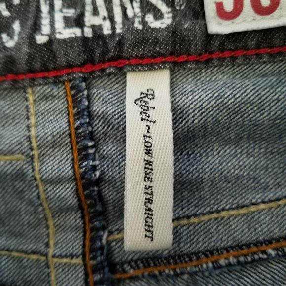 Vintage Authentic REBEL Low Rise Straight Leg Button Fly Men's Jeans W 33 L 30 - Picture 7 of 8